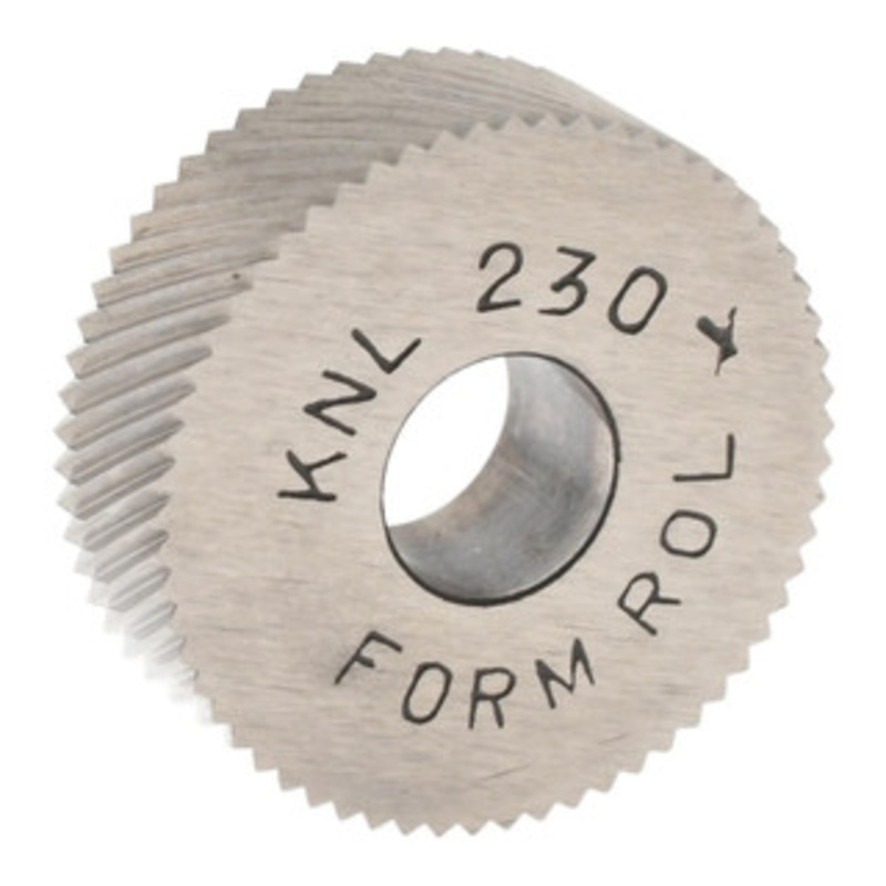 Made in USA Standard Knurl Wheel: 3/4 Dia, 90  Tooth Angle, 30 TPI, Diagonal, Cobalt 1/4 Face Width, 1/4 Hole, 30  Helix, Series KN KNLX230 – 78180304