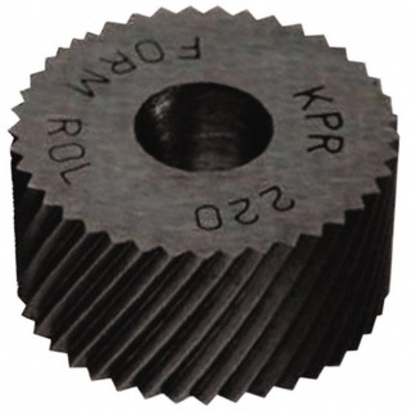 Made in USA Standard Knurl Wheel: 5/8 Dia, 70  Tooth Angle, 50 TPI, Diagonal, Cobalt 1/4 Face Width, 1/4 Hole, 30  Helix, Series GK GKRX450 – 78177508