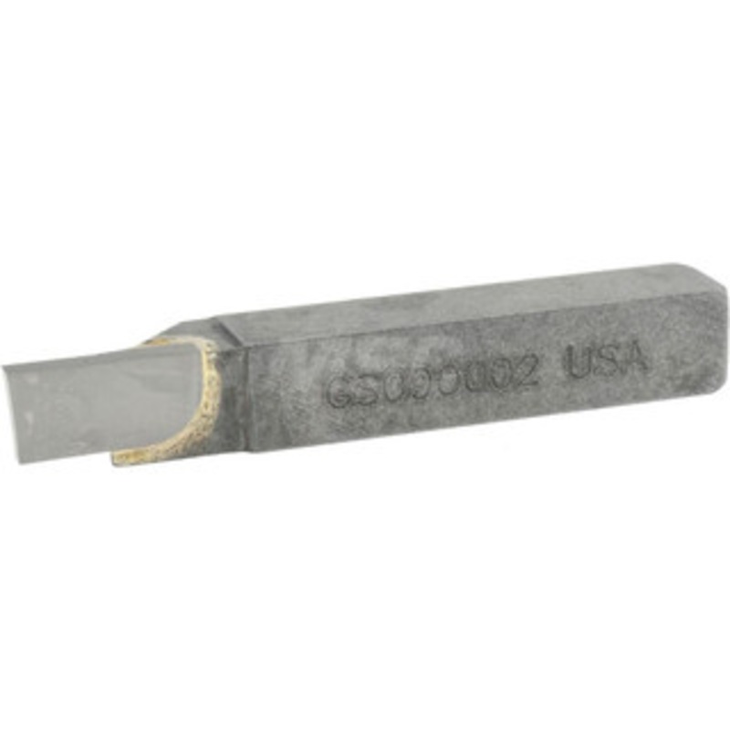 Accupro Single Point Tool Bit: 3/8” Shank Width, 3/8” Shank Height, Micrograin Solid Carbide Tipped, Neutral, GS, Cut-Off & Grooving GS-090002, Grade Micrograin, 0.09 Groove Width, 0.3 Depth of Cut ACC-GS090002 – 84404912