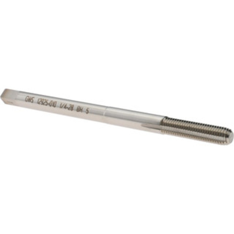Balax Extension Tap: 1/4-28, H5, Bright/Uncoated, High Speed Steel, Thread Forming Bottoming, 4 OAL, 1 Thread Length, 2B & 3B Class of Fit 12925-010 – 49713837