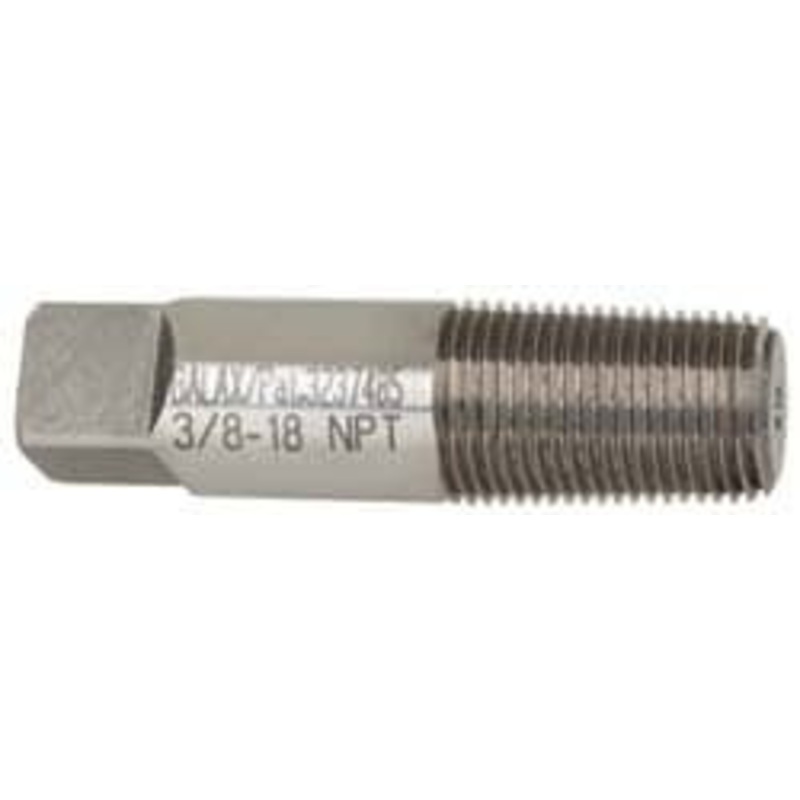 Balax 3/8-18 NPT, Bright Finish, High Speed Steel, Thread Forming Pipe Tap 2-9/16 Inch Overall Length, 1-1/16 Inch Thread Length, 0.7 Inch Shank Diameter, 1/2 Inch Square Length, 0.531 Inch Square Size, Series BXPT 02400-000 – 49720824