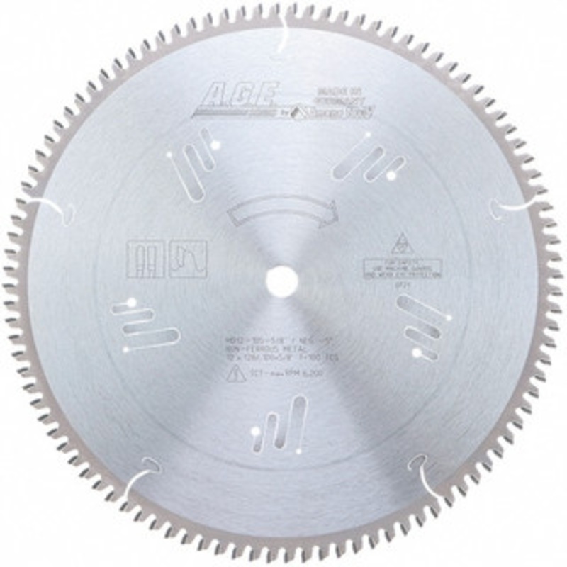 Amana Tool Wet & Dry Cut Saw Blade: 12 Dia, 5/8 Arbor Hole, 100 Teeth Aluminum & Non-Ferrous Metal, Round Arbor MD12-105-5/8 – 36408235