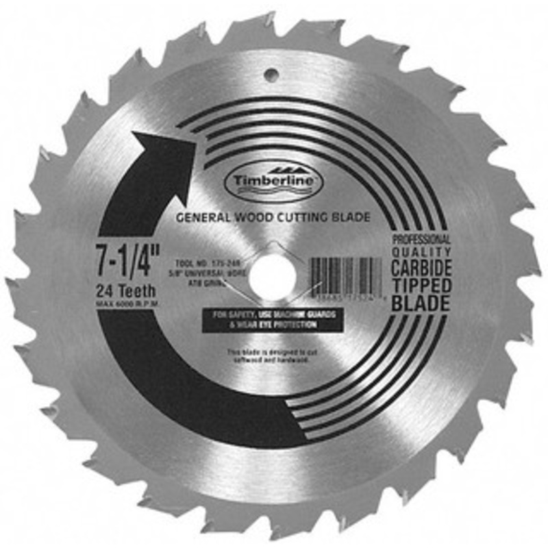 Amana Tool Wet & Dry Cut Saw Blade: 7-1/4 Dia, 5/8 Arbor Hole, 0.106 Kerf Width, 24 Teeth Round with Diamond Knockout Arbor 175-24C – 32002826