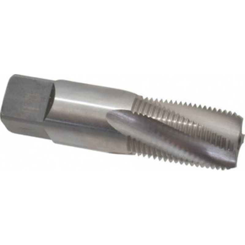 Balax 3/8-18 NPT, 15 Helix, 4 Flutes, Bottoming Chamfer, Bright Finish, Cobalt, Spiral Flute Pipe Tap Right Hand Flute, 0.7 Shank Diam, 1-1/16 Thread Length, 0.333-0.389 Projection, 1/2 Square Size, 59940-000 – 32057531