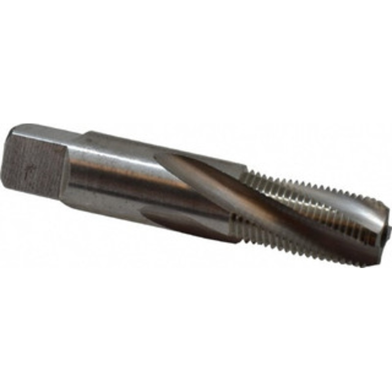 Balax 1/8-27 NPTF, 15 Helix, 4 Flutes, Bottoming Chamfer, Bright Finish, Cobalt, Spiral Flute Pipe Tap Right Hand Flute, 7/16 Shank Diam, 3/4 Thread Length, 0.222-0.259 Projection, 3/8 Square Size, 59922-000 – 32057507
