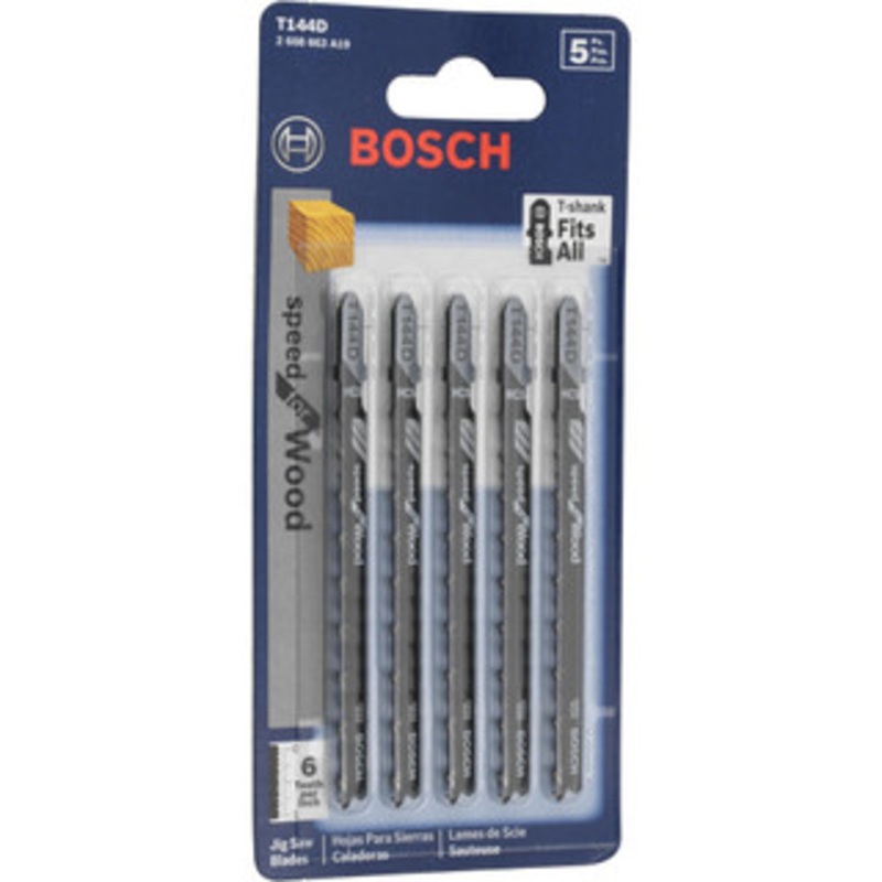 Bosch Jigsaw Blade: Bi-Metal, 10 TPI, 0.04 Blade Thickness, 0.18 Blade Width T-Shank, Toothed Cutting Edge T211HF – 00586230