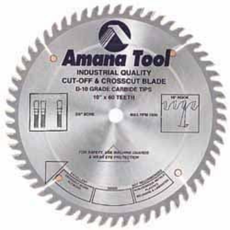 Amana Tool Wet & Dry Cut Saw Blade: 8 Dia, 5/8 Arbor Hole, 0.118 Kerf Width, 64 Teeth Use on Laminates (Sheets, Stacks), Round Arbor 686400 – 06054985