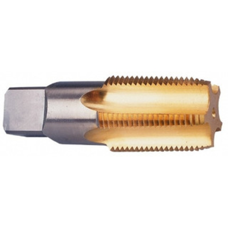 WIDIA Standard Pipe Tap: 1/8-27, NPT, 4 Flutes, High Speed Steel, TiN Finish 3/4 Thread Length, 2.13 OAL 2746397 – 70746532