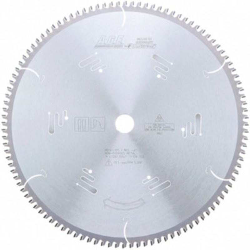 Amana Tool Wet & Dry Cut Saw Blade: 14 Dia, 1 Arbor Hole, 108 Teeth Aluminum & Non-Ferrous Metal, Round Arbor MD14-105 – 35613934