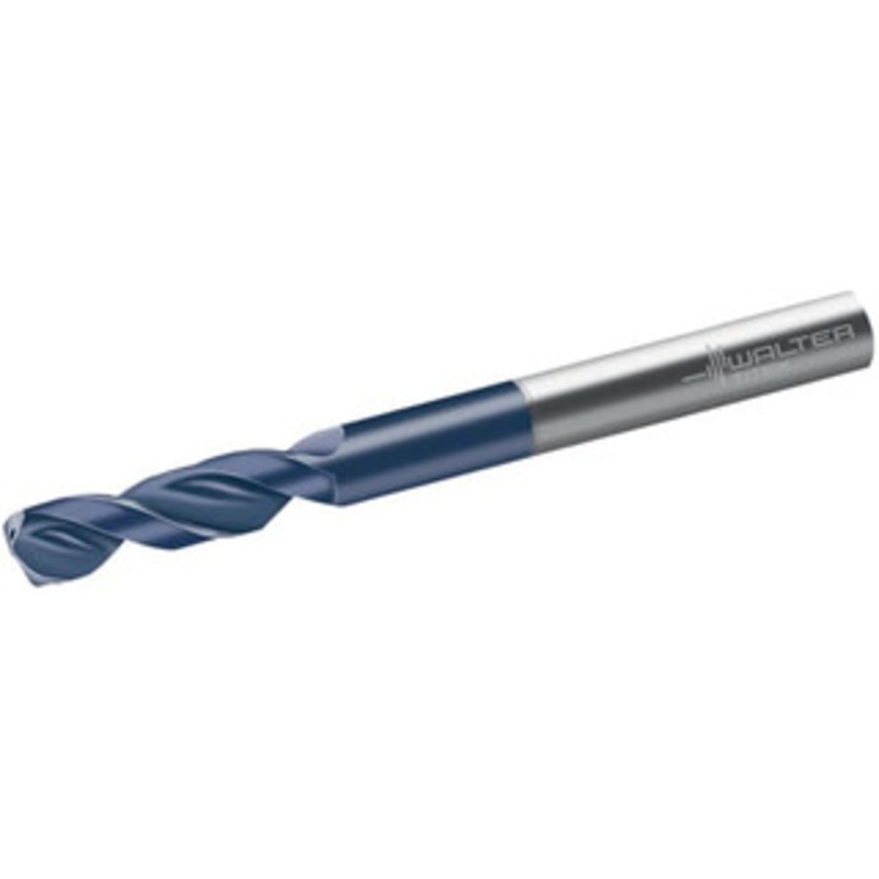 Walter Titex 5/32 150 Spiral Flute Solid Carbide Screw Machine Drill Bit Tinal Finish, Right Hand Cut, 24mm Flute Length, 74mm OAL, Form V+A Point, Straight Shank, Through Coolant 5293766 – 64335979