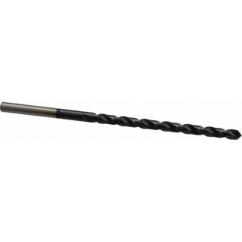 Accupro Letter E (1/4) 118 Spiral Flute Vanadium High Speed Steel Taper Length Drill Bit TiAlN Finish, 97mm Flute Length, 148mm OAL, Faceted Point, Straight Shank 1BT0634-AC – 05495130