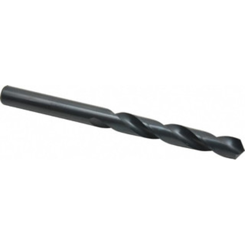 Chicago-Latrobe 27/32 118 Spiral Flute High Speed Steel Taper Length Drill Bit Oxide Finish, 6-1/8 Flute Length, 10 OAL, Standard Point, Straight Shank, Series 120 49754 – 81400541