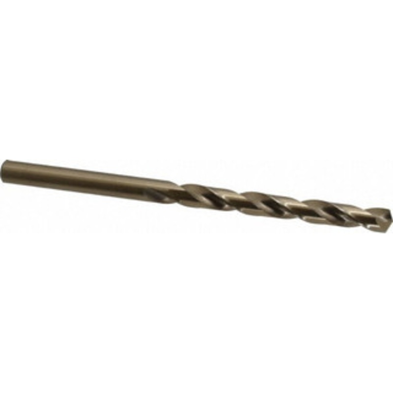 Chicago-Latrobe 31/64 135 Spiral Flute Cobalt Taper Length Drill Bit Oxide/Gold Finish, 4-3/4 Flute Length, 7-3/4 OAL, Split Point, Straight Shank, Series 520 44831 – 81410318