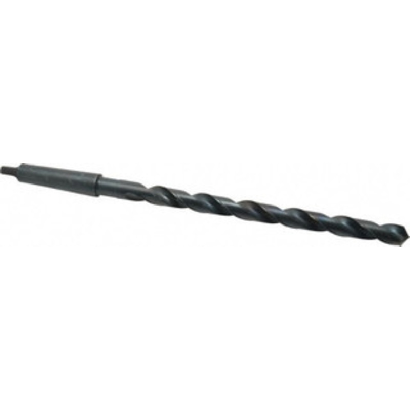 Chicago-Latrobe 37/64, 2MT 118 Point High Speed Steel Taper Shank Drill Bit Oxide Finish, 8 Flute Length, 12 OAL, Spiral Flute, Series 110X 51390 – 81360372