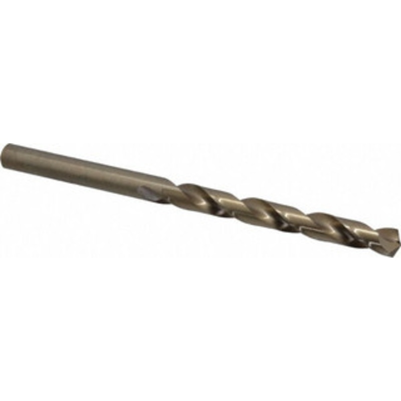 Chicago-Latrobe 1/2 135 Spiral Flute Cobalt Taper Length Drill Bit Oxide/Gold Finish, 4-3/4 Flute Length, 7-3/4 OAL, Split Point, Straight Shank, Series 520 44832 – 81410326