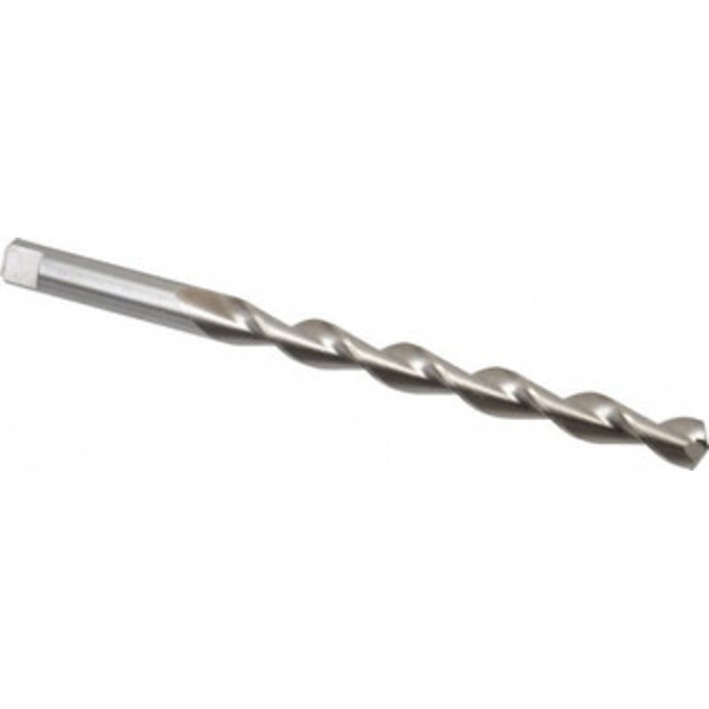 Chicago-Latrobe 1/2 135 Parabolic Flute High Speed Steel Taper Length Drill Bit Bright Finish, 5-3/4 Flute Length, 7-3/4 OAL, Split Point, Tanged Shank, Series 120DH 68832 – 80907322