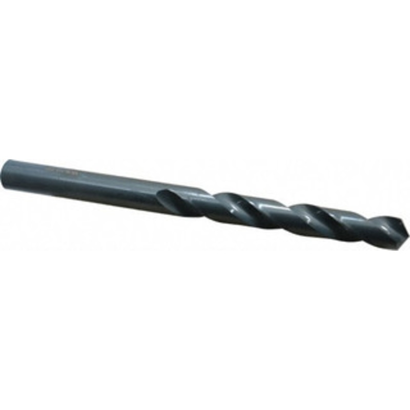 Chicago-Latrobe 23/32 118 Spiral Flute High Speed Steel Taper Length Drill Bit Oxide Finish, 5-5/8 Flute Length, 9-1/2 OAL, Standard Point, Straight Shank, Series 120 49746 – 81400467