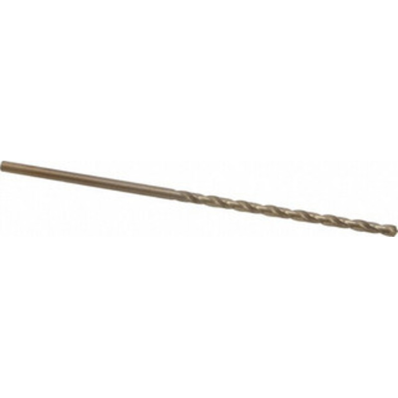 Chicago-Latrobe 5/32 135 Spiral Flute Cobalt Taper Length Drill Bit Oxide/Gold Finish, 3 Flute Length, 5-3/8 OAL, Split Point, Straight Shank, Series 520 44810 – 81410102