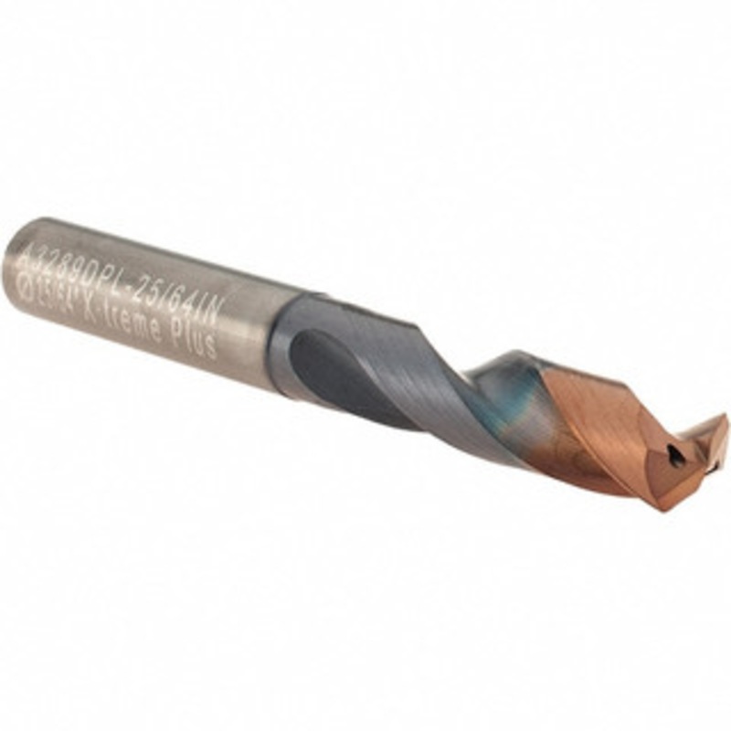 Walter Titex 25/64 140 Spiral Flute Solid Carbide Screw Machine Drill Bit Double Coating Finish, Right Hand Cut, 47mm Flute Length, 89mm OAL, X-treme Plus Point, Straight Shank, Through Coolant 5537207 – 45180429