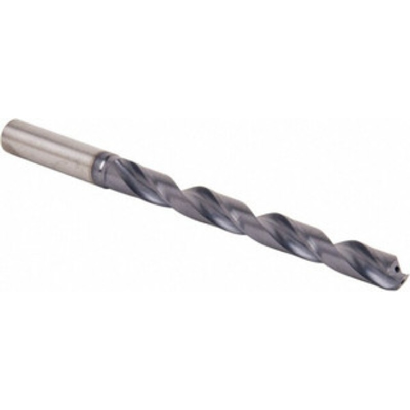 Allied Machine 3/8 140 Spiral Flute Solid Carbide Taper Length Drill Bit Multilayer Finish, 5.74 OAL, Standard Point, Straight Shank, Through Coolant, Series ASC320 390E03750A21M – 04596789