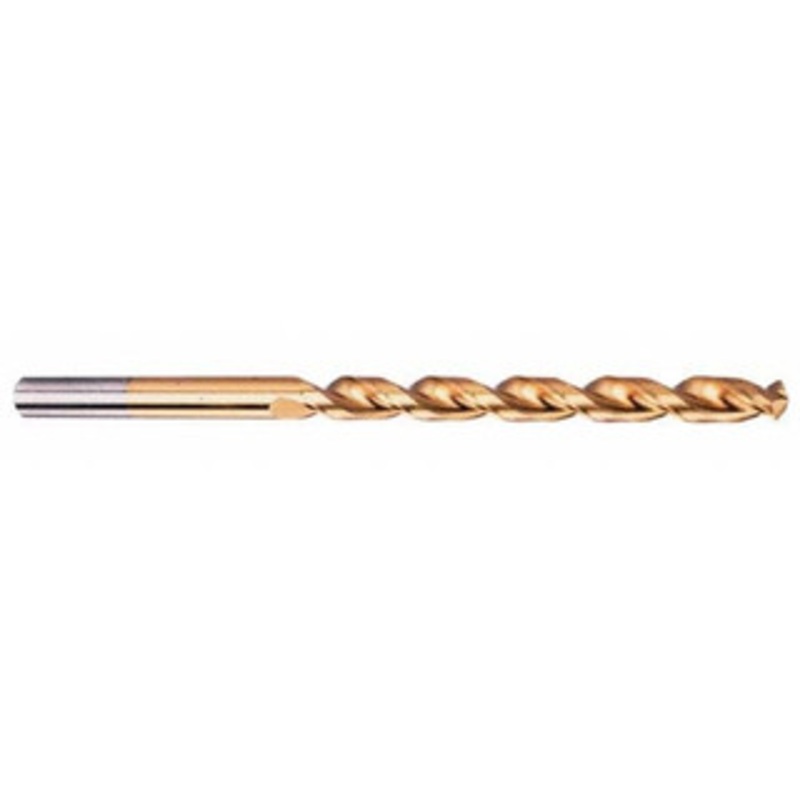 Chicago-Latrobe 11/32 135 Parabolic Flute High Speed Steel Taper Length Drill Bit TiN Finish, 5-1/4 Flute Length, 6-1/2 OAL, Split Point, Tanged Shank, Series 120DHT 55254 – 80908221