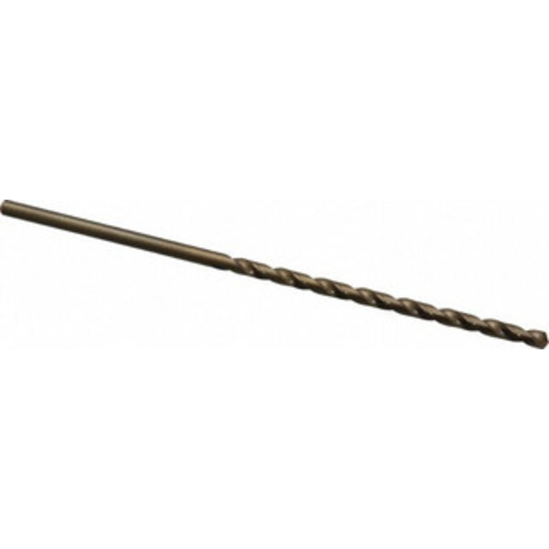Chicago-Latrobe 11/64 135 Spiral Flute Cobalt Taper Length Drill Bit Oxide/Gold Finish, 3-3/8 Flute Length, 5-3/4 OAL, Split Point, Straight Shank, Series 520 44811 – 81410110