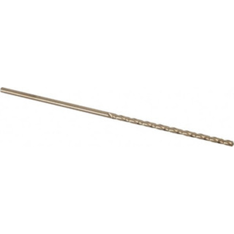 Chicago-Latrobe 3/32 135 Spiral Flute Cobalt Taper Length Drill Bit Oxide/Gold Finish, 2-1/4 Flute Length, 4-1/4 OAL, Split Point, Straight Shank, Series 520 44807 – 81410060