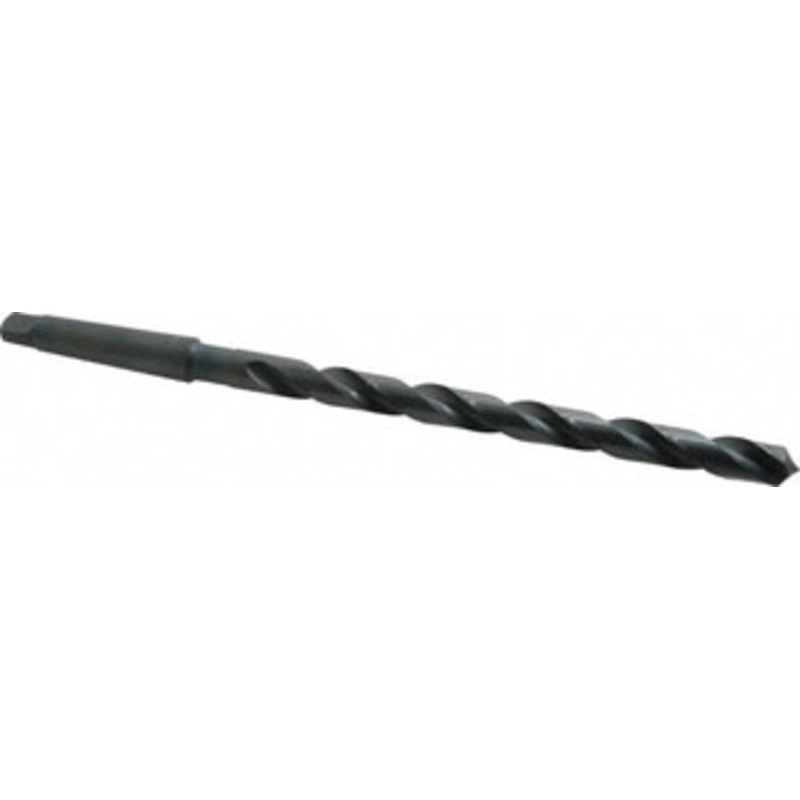 Chicago-Latrobe 39/64, 2MT 118 Point High Speed Steel Taper Shank Drill Bit Oxide Finish, 8 Flute Length, 12 OAL, Spiral Flute, Series 110X 51400 – 81360398