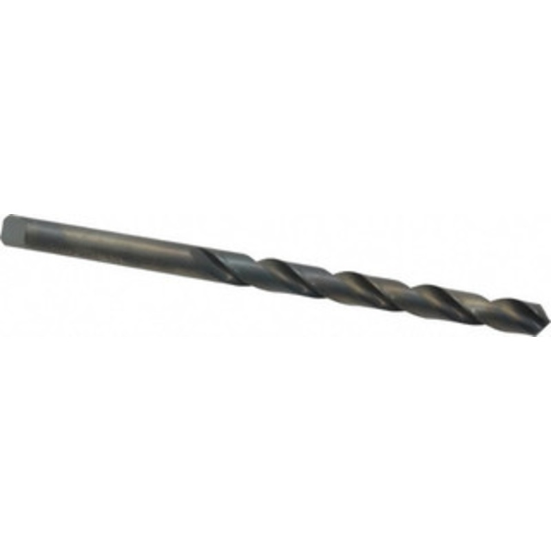 Chicago-Latrobe 27/64 118 Spiral Flute High Speed Steel Taper Length Drill Bit Oxide Finish, 4-5/8 Flute Length, 7-1/4 OAL, Standard Point, Straight Shank, Series 120 49727 – 81400277