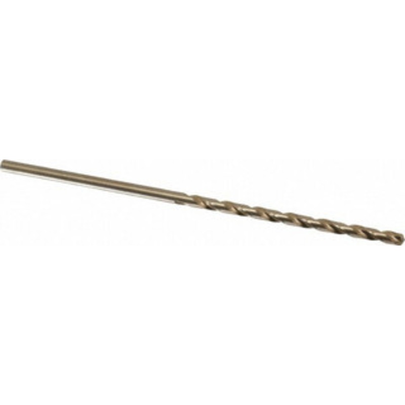 Chicago-Latrobe 3/16 135 Spiral Flute Cobalt Taper Length Drill Bit Oxide/Gold Finish, 3-3/8 Flute Length, 5-3/4 OAL, Split Point, Straight Shank, Series 520 44812 – 81410128