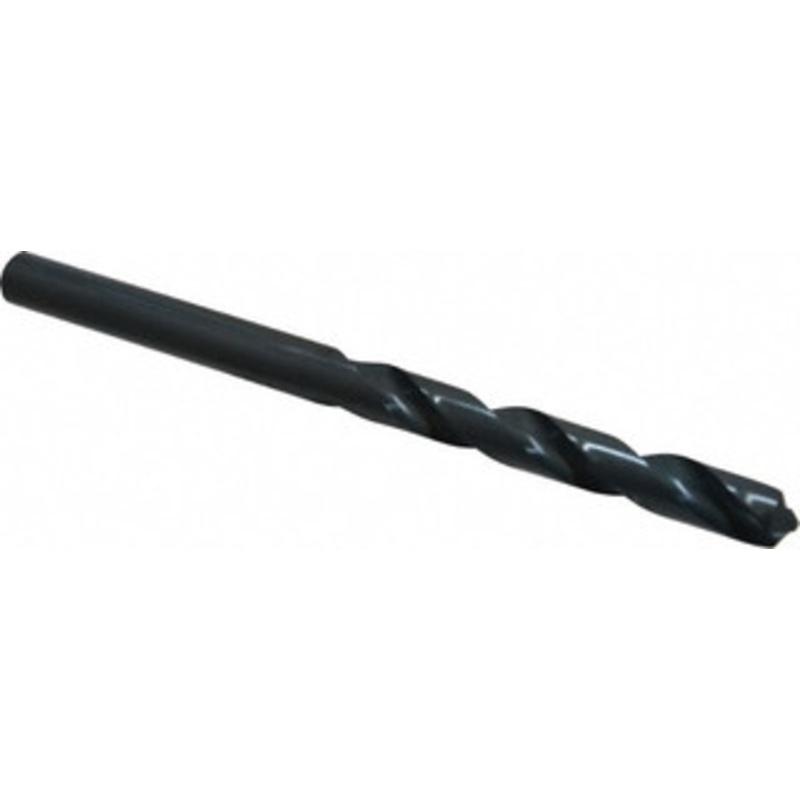 Chicago-Latrobe 39/64 118 Spiral Flute High Speed Steel Taper Length Drill Bit Oxide Finish, 4-7/8 Flute Length, 8-3/4 OAL, Standard Point, Straight Shank, Series 120 49739 – 81400392