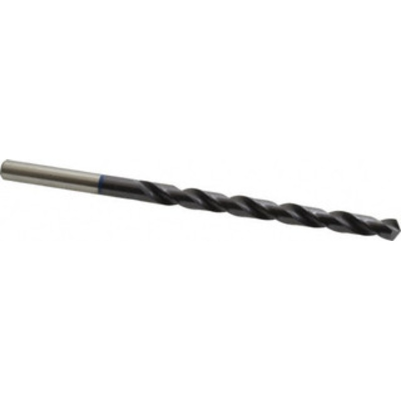 Accupro 23/64 118 Spiral Flute Vanadium High Speed Steel Taper Length Drill Bit TiAlN Finish, 115mm Flute Length, 175mm OAL, Faceted Point, Straight Shank 1BT0913-AC – 05495445