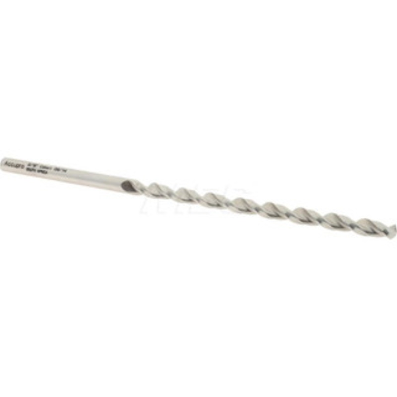 Accupro 3/16 130 Parabolic Flute Vanadium High Speed Steel Taper Length Drill Bit Bright Finish, 3-7/16 Flute Length, 5-3/16 OAL, Split Point, Straight Shank 1100476-AC – 85946416