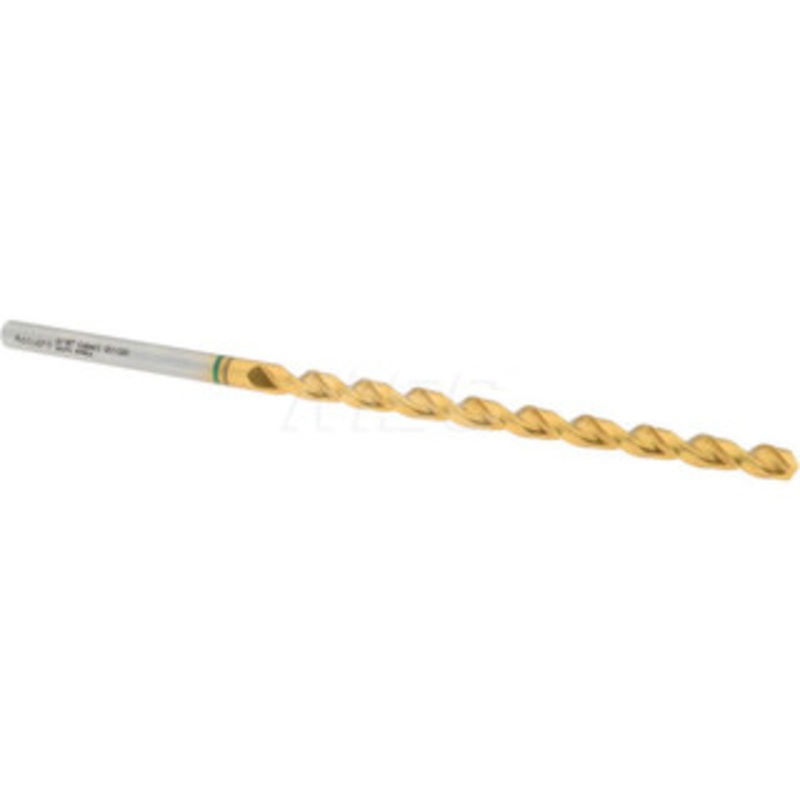 Accupro 3/16 130 Spiral Flute Vanadium High Speed Steel Taper Length Drill Bit TiN Finish, 87mm Flute Length, 132mm OAL, Split Point, Straight Shank 1GL0476-AC – 56518582