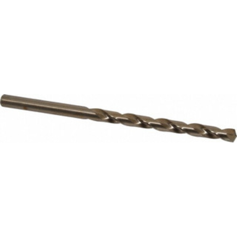 Chicago-Latrobe 3/8 135 Spiral Flute Cobalt Taper Length Drill Bit Oxide/Gold Finish, 4-1/4 Flute Length, 6-3/4 OAL, Split Point, Straight Shank, Series 520 44824 – 81410243