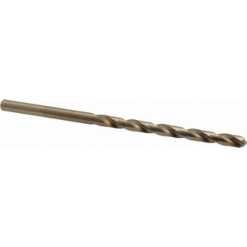 Chicago-Latrobe 5/16 135 Spiral Flute Cobalt Taper Length Drill Bit Oxide/Gold Finish, 4 Flute Length, 6-3/8 OAL, Split Point, Straight Shank, Series 520 44820 – 81410201