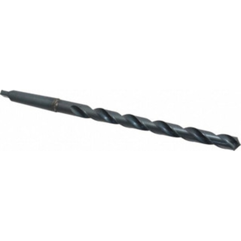 Chicago-Latrobe 21/32, 2MT 118 Point High Speed Steel Taper Shank Drill Bit Oxide Finish, 8 Flute Length, 12 OAL, Spiral Flute, Series 110X 51413 – 81360422