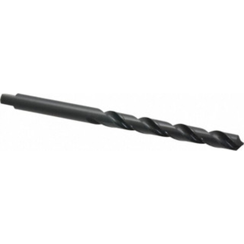 Chicago-Latrobe 1/2 118 Spiral Flute High Speed Steel Taper Length Drill Bit Oxide Finish, 4-3/4 Flute Length, 7-3/4 OAL, Standard Point, Tanged Shank, Series 255AN 49532 – 81187411