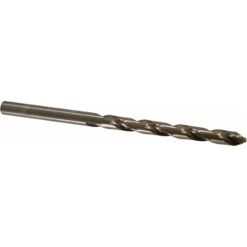 Chicago-Latrobe 13/32 135 Spiral Flute Cobalt Taper Length Drill Bit Oxide/Gold Finish, 4-3/8 Flute Length, 7 OAL, Split Point, Straight Shank, Series 520 44826 – 81410268