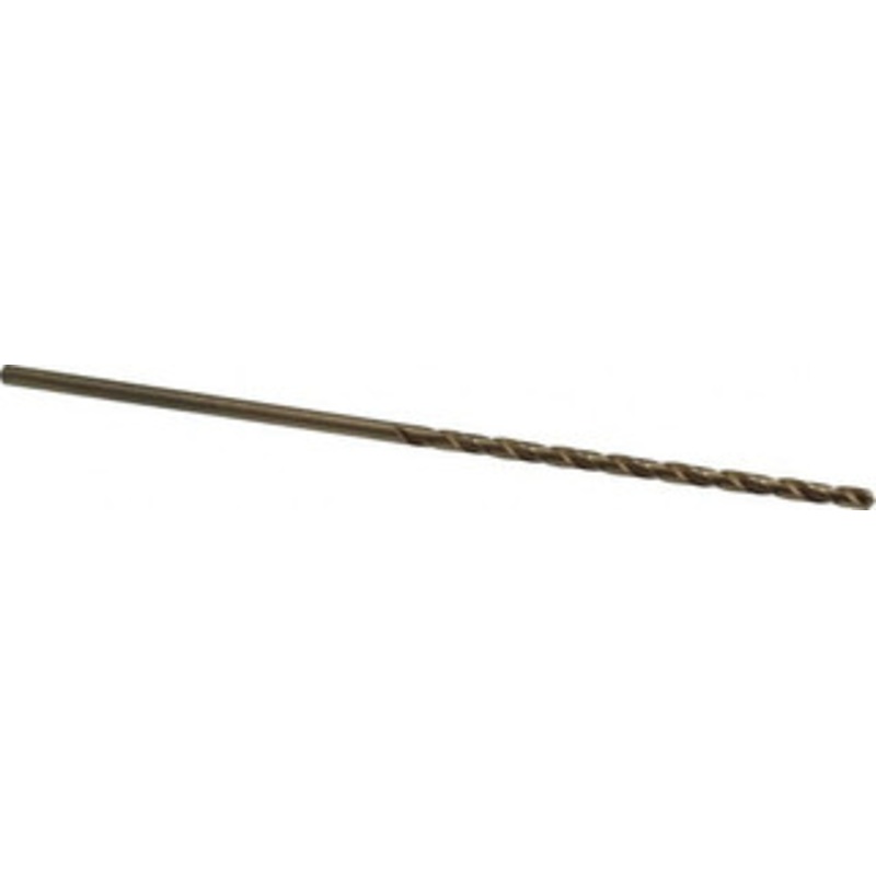 Chicago-Latrobe 1/8 135 Spiral Flute Cobalt Taper Length Drill Bit Oxide/Gold Finish, 2-3/4 Flute Length, 5-1/8 OAL, Split Point, Straight Shank, Series 520 44808 – 81410086