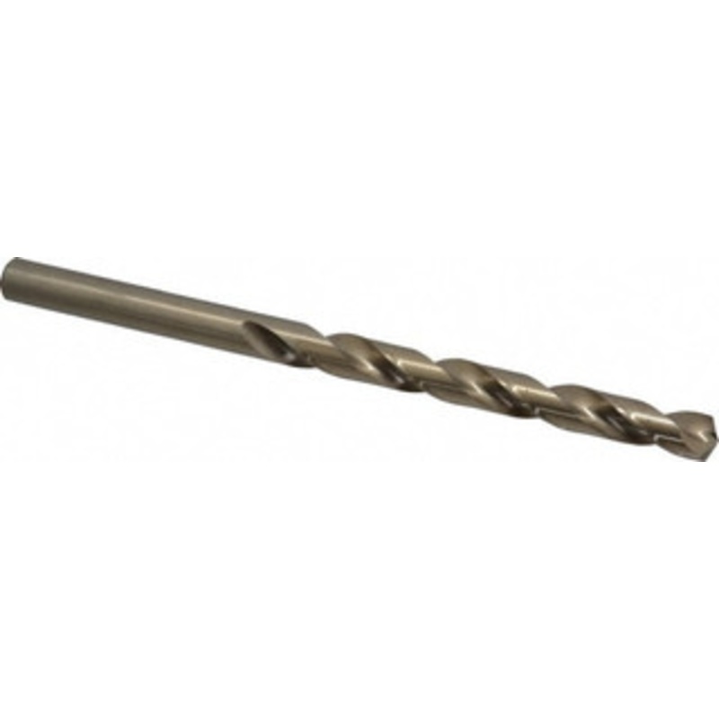 Chicago-Latrobe 15/32 135 Spiral Flute Cobalt Taper Length Drill Bit Oxide/Gold Finish, 4-3/4 Flute Length, 7-1/2 OAL, Split Point, Straight Shank, Series 520 44830 – 81410300