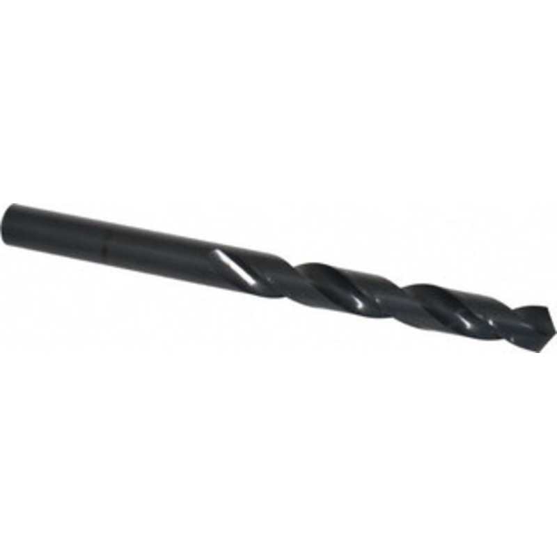 Chicago-Latrobe 49/64 118 Spiral Flute High Speed Steel Taper Length Drill Bit Oxide Finish, 6 Flute Length, 9-7/8 OAL, Standard Point, Straight Shank, Series 120 49749 – 81400491