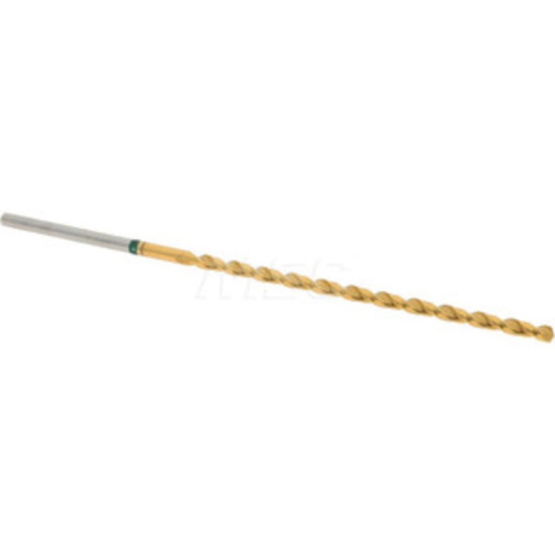 Accupro 3/32 130 Spiral Flute Vanadium High Speed Steel Taper Length Drill Bit TiN Finish, 62mm Flute Length, 95mm OAL, Split Point, Straight Shank 1GL0238-AC – 56518152