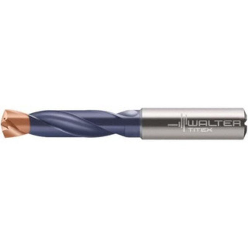 Walter Titex 13/32 140 Spiral Flute Solid Carbide Screw Machine Drill Bit Double Coating Finish, Right Hand Cut, 55mm Flute Length, 102mm OAL, X-treme Plus Point, Straight Shank, Through Coolant 5537212 – 73820128