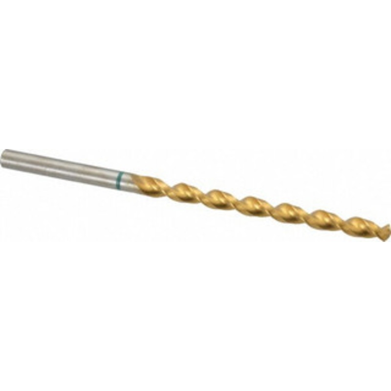 Accupro 5/16 130 Spiral Flute Vanadium High Speed Steel Taper Length Drill Bit TiN Finish, 109mm Flute Length, 165mm OAL, Split Point, Straight Shank 1GL0794-AC – 56519002