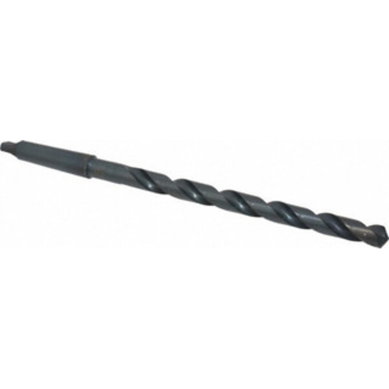 Chicago-Latrobe 19/32, 2MT 118 Point High Speed Steel Taper Shank Drill Bit Oxide Finish, 8 Flute Length, 12 OAL, Spiral Flute, Series 110X 51395 – 81360380
