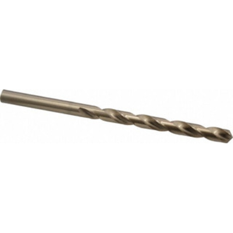 Chicago-Latrobe 29/64 135 Spiral Flute Cobalt Taper Length Drill Bit Oxide/Gold Finish, 4-3/4 Flute Length, 7-1/2 OAL, Split Point, Straight Shank, Series 520 44829 – 81410292