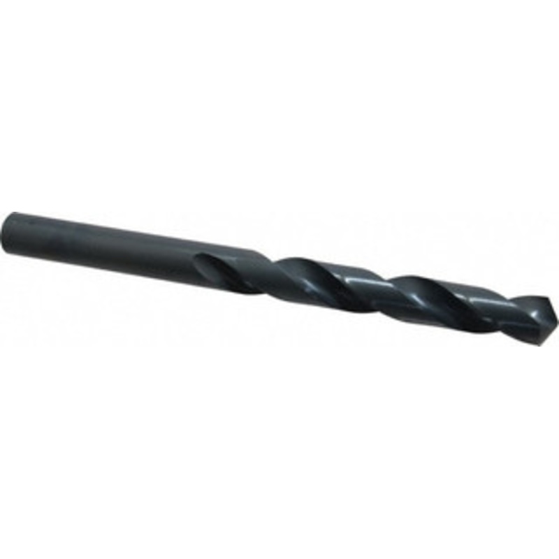 Chicago-Latrobe 13/16 118 Spiral Flute High Speed Steel Taper Length Drill Bit Oxide Finish, 6-1/8 Flute Length, 10 OAL, Standard Point, Straight Shank, Series 120 49752 – 81400525