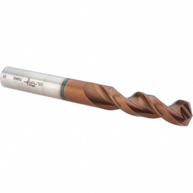Walter Titex 3/8 130 Parabolic Flute Cobalt Screw Machine Drill Bit AlCrN Finish, Right Hand Cut, 43mm Flute Length, 89mm OAL, Conical+U Point, Straight Shank 5337143 – 45153210