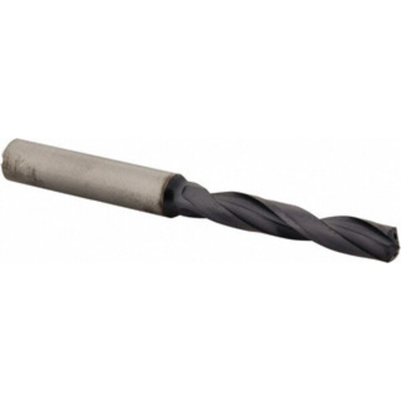 Allied Machine 1/4 140 Spiral Flute Solid Carbide Screw Machine Drill Bit Bright Finish, Right Hand Cut, 3.13 OAL, Standard Point, Straight Shank, Through Coolant 335E02500A21M – 04595781